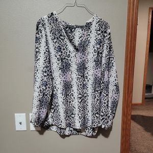 Animal Print Blouse, Size Medium, Adrianna Papell